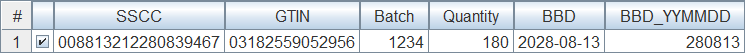 Tabelle mit eingefügtem Mindesthaltbarkeitsdatum